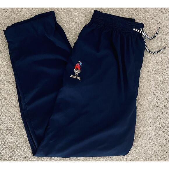 Vintage 1996 Atlanta Olympic Games Speedo Embroidered Navy Track Pants | Size: L - Picture 2 of 8